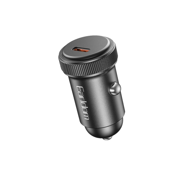 Earldom 30W PD Car Charger – Single USB-C Port, PD30W with PPS, Aluminum Alloy, 12-24V Input