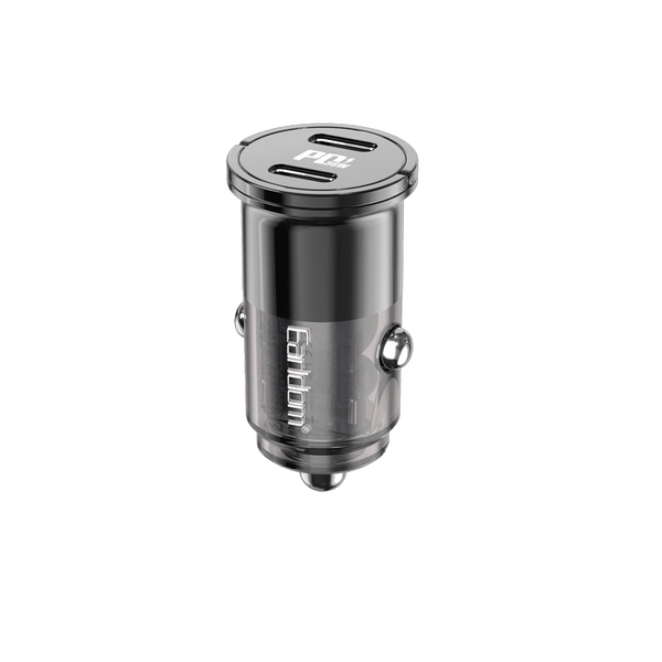 Earldom 36W Dual PD Car Charger – 2 USB-C Ports with PPS, Zinc Alloy, 36W Total, 12-24V Input