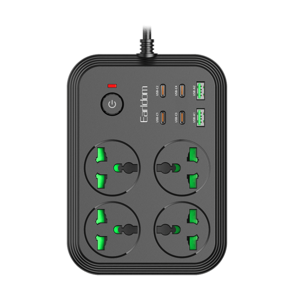 Earldom 4-Outlet Power Strip with 4 USB-C and 2 USB-A Ports (EU Plug)
