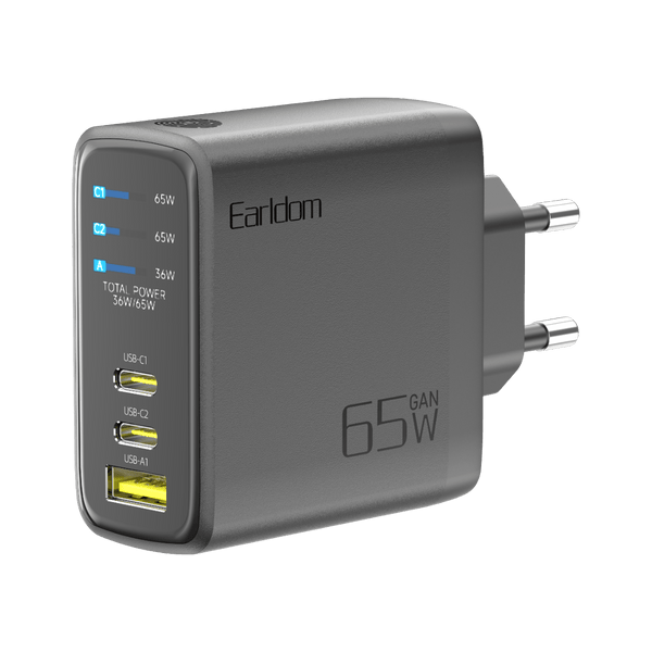 Earldom 45W GaN Charger (3-Port PD, LED Display)
