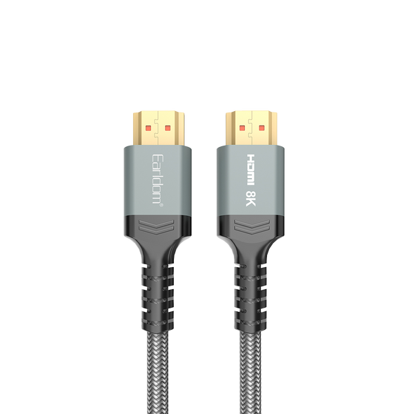 Earldom HDMI Cable – 2.1 Version, 8K@60Hz, 48Gbps, Braided, Gold-Plated, 1.5/3M for High-End Home Theater