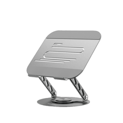 Earldom Ergonomic Laptop Stand – Adjustable Height, 360° Rotation, Aluminum Build for All Notebooks – Gray