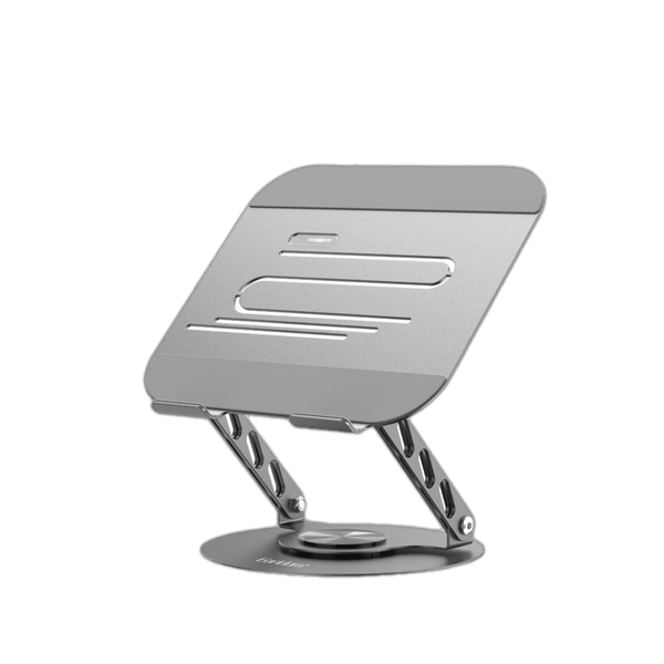 Earldom Ergonomic Laptop Stand – Adjustable Height, 360° Rotation, Aluminum Build for All Notebooks – Gray