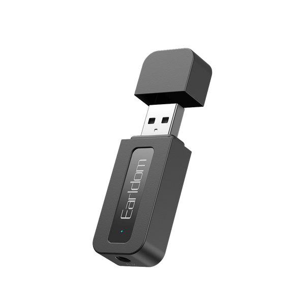Earldom Bluetooth 5.0 Audio Receiver – USB Powered, 3.5mm AUX Output, Noise Reduction for Car & PC Hands-Free Calling