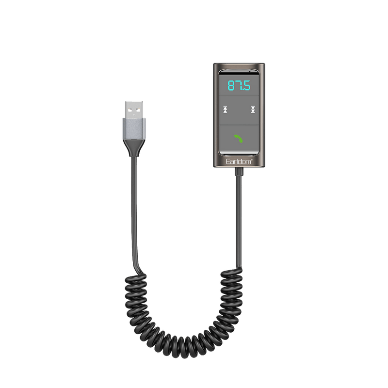Earldom ET-BR10 wireless receiver with blue display and spring USB cable