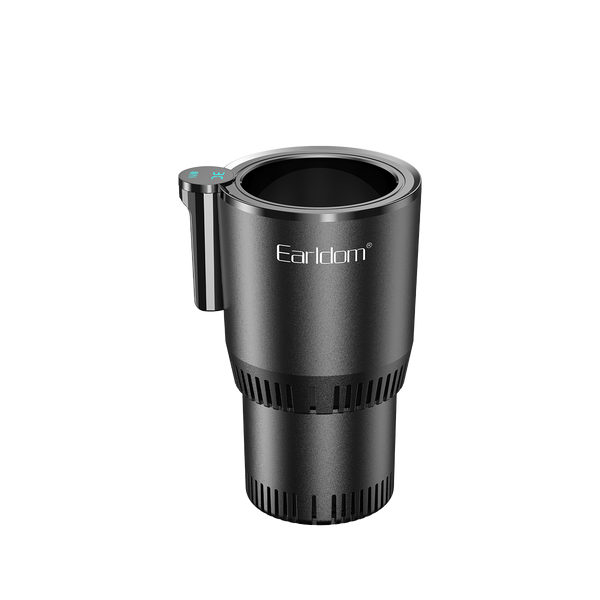 Earldom Thermostatic Car Cup Holder – Heating & Cooling, 12V, 36W, LED Indicator, Universal Fit for Most Car Cup Holders