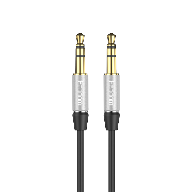 Earldom ET-AUX15 3.5mm AUX cable with two aluminum alloy gold-plated plugs, front view