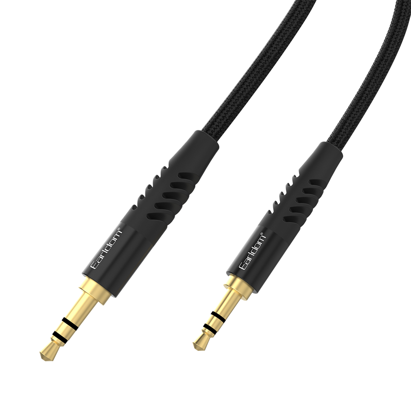 Earldom ET-AUX47 black 3.5mm AUX cable with gold-plated plugs