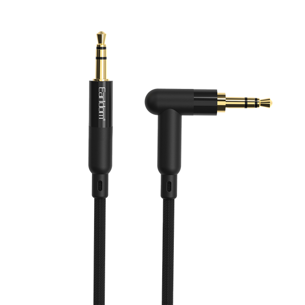 Earldom 3.5mm to 3.5mm Braided Audio Cable – 1M, Aluminum Alloy, Gold-Plated, Universal Aux for Car & Home Stereo