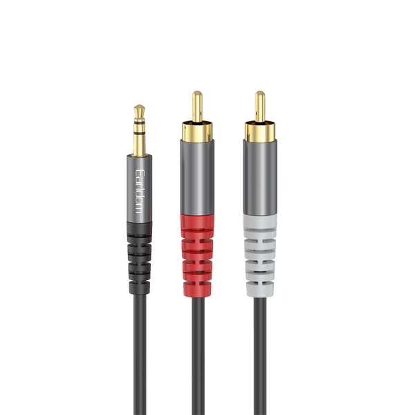 Earldom 3.5mm to Video/Audio Cable – 1.5M, Pure Copper, Gold-Plated, for Cameras, Projectors, and Audio/Video Devices