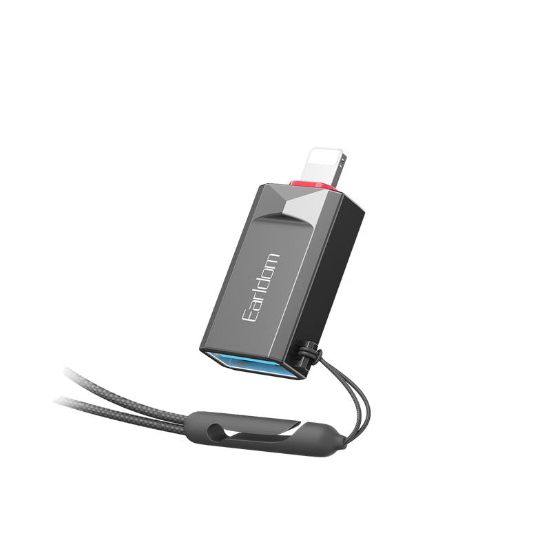 Earldom ET-OT87L Lightning OTG adapter with keychain lanyard