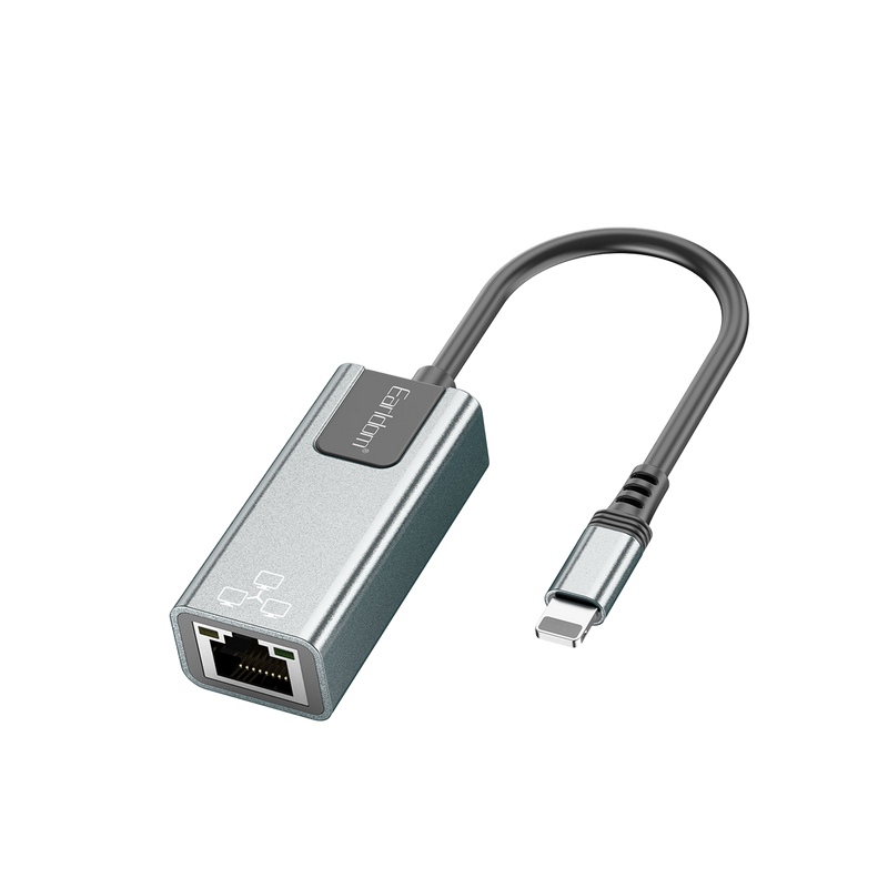 Earldom ET-NC5 Lightning to Ethernet adapter, aluminum alloy, grey