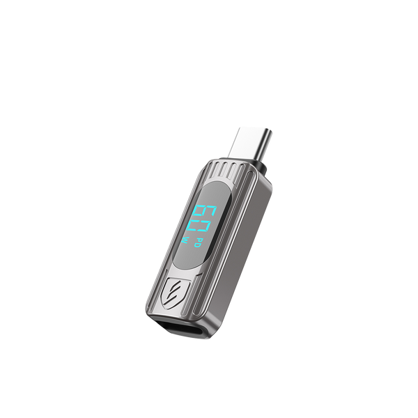 Earldom Lightning to USB-C Adapter – 60W PD with Digital Voltage Display, Zinc Alloy, for Charging & Data Transfer