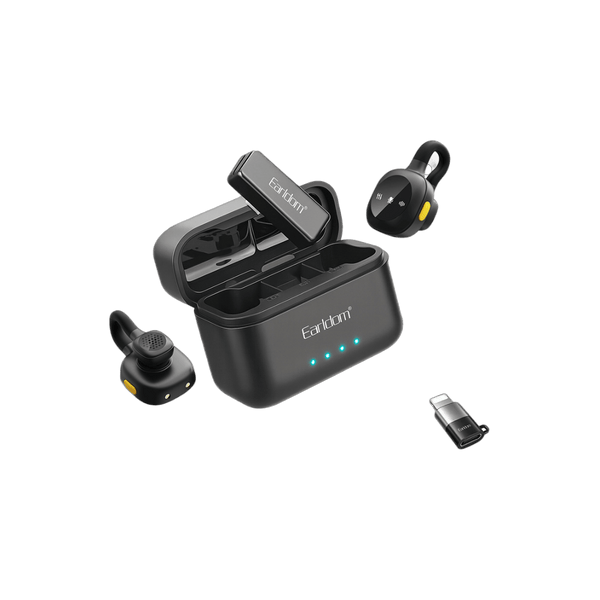 Earldom Professional Wireless Microphone System – 360° HD Omni-Directional Mic, 12H Total Battery, Ultra-Low Latency for Filmmaking