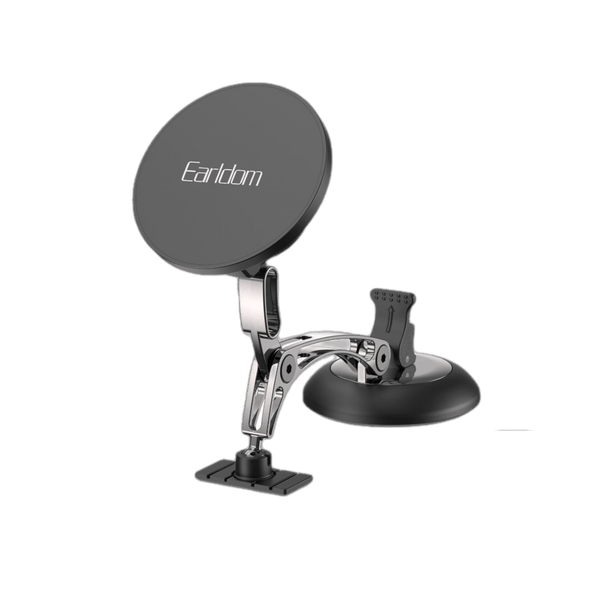 Earldom Suction Magnetic Car Mount – N52 Magnet, Zinc Alloy Build, 360° Rotation for Dashboard & Windshield