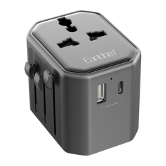 Earldom Universal Travel Adapter with 1 USB and 1 USB-C Ports (EU/US/UK)