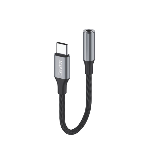 Earldom USB-C to 3.5mm Braided Audio Adapter – Aluminum Alloy + Braided, Built-in DAC Chip, for Android, iPhone 15/16