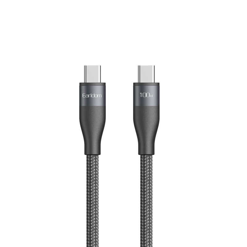 Earldom EC-213C-C black braided USB-C to USB-C cable