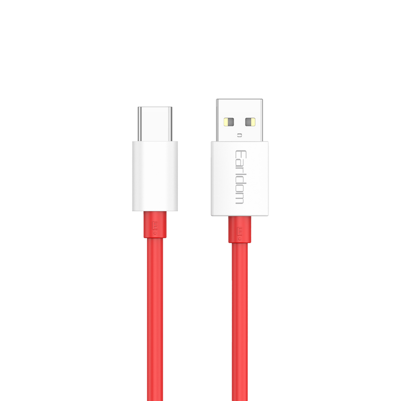 Earldom EC-209C red USB to USB-C cable with white connectors
