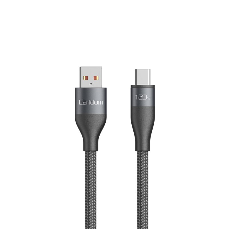 Earldom EC-212C USB to USB-C braided cable, gray connectors