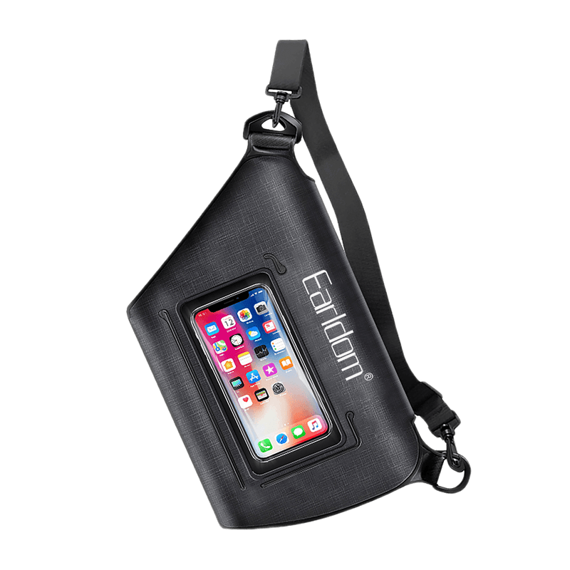 Earldom ET-S7 black IPX8 waterproof crossbody bag with phone window