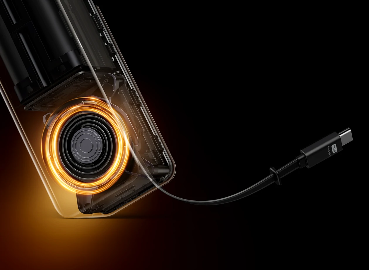 Built-in Retractable USB-C Cable