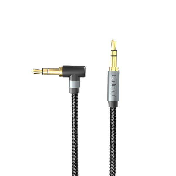 Earldom 3.5mm to 3.5mm Braided Audio Cable – 1M, Aluminum Alloy, Gold-Plated, Universal Aux for Car & Home Stereo