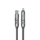 Earldom 1.2M 3-in-1 Universal Charging Cable – USB to Lightning, USB-C, 240W USB-C to USB-C, Zinc Alloy + Silicone