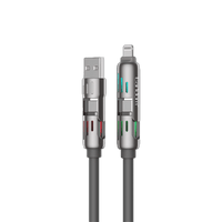Earldom 1.2M 3-in-1 Universal Charging Cable – USB to Lightning, USB-C, 240W USB-C to USB-C, Zinc Alloy + Silicone