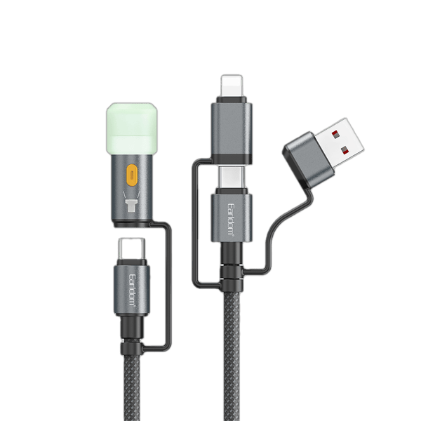 Earldom 1.2M 3-in-1 Universal Charging Cable – Braided, Zinc Alloy, USB to Lightning/USB-C, 60W USB-C to USB-C, 30W PD