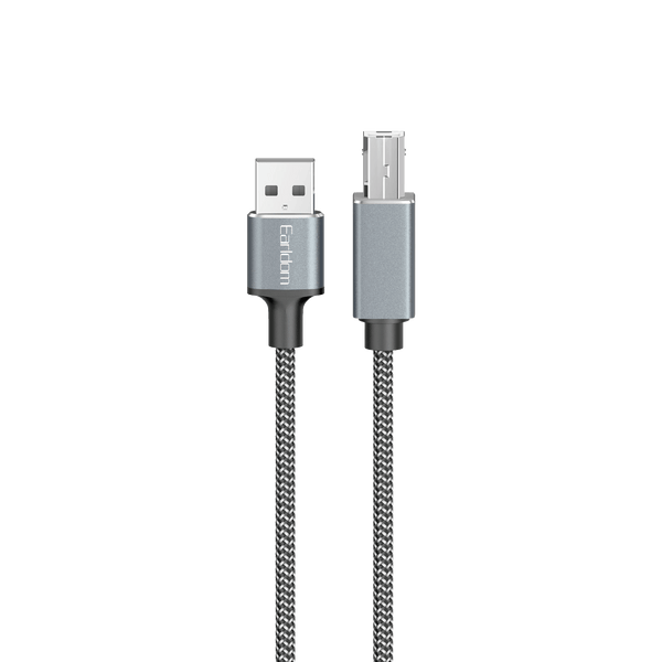 Earldom 1.5M USB 2.0 Printer Cable – USB-A to USB-B, Aluminum Alloy Connectors, High-Speed Data Transfer – Silver