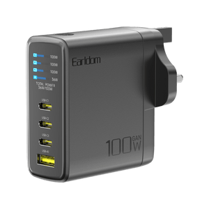 Earldom 100W GaN Charger with Digital Display (UK Plug)