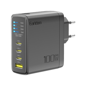Earldom 100W GaN Charger (4-Port PD, Smart Display)