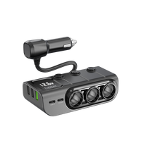 Earldom 120W Car Charger – 3 Sockets + 3 USB Ports + 2 PD Ports, LED Display, 36W PD Fast Charging for Car & Truck