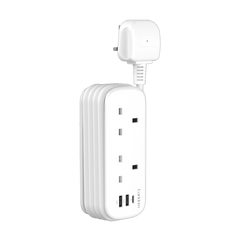 Earldom 2-Outlet Power Strip with PD and 2 USB Ports (UK Plug)