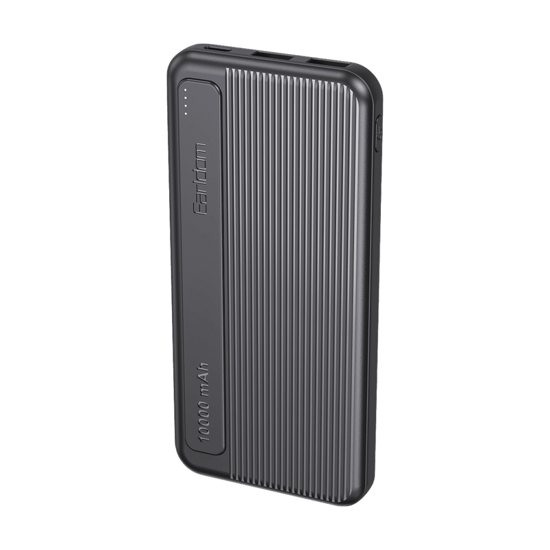 Earldom ET-PB70 10000mAh power bank with ribbed black finish