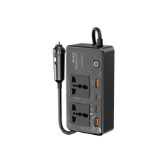 Earldom 200W Car Power Inverter – 12V to 220V AC, 2 AC Outlets + 2 USB-C PD + 2 USB-A for Car, Truck & RV