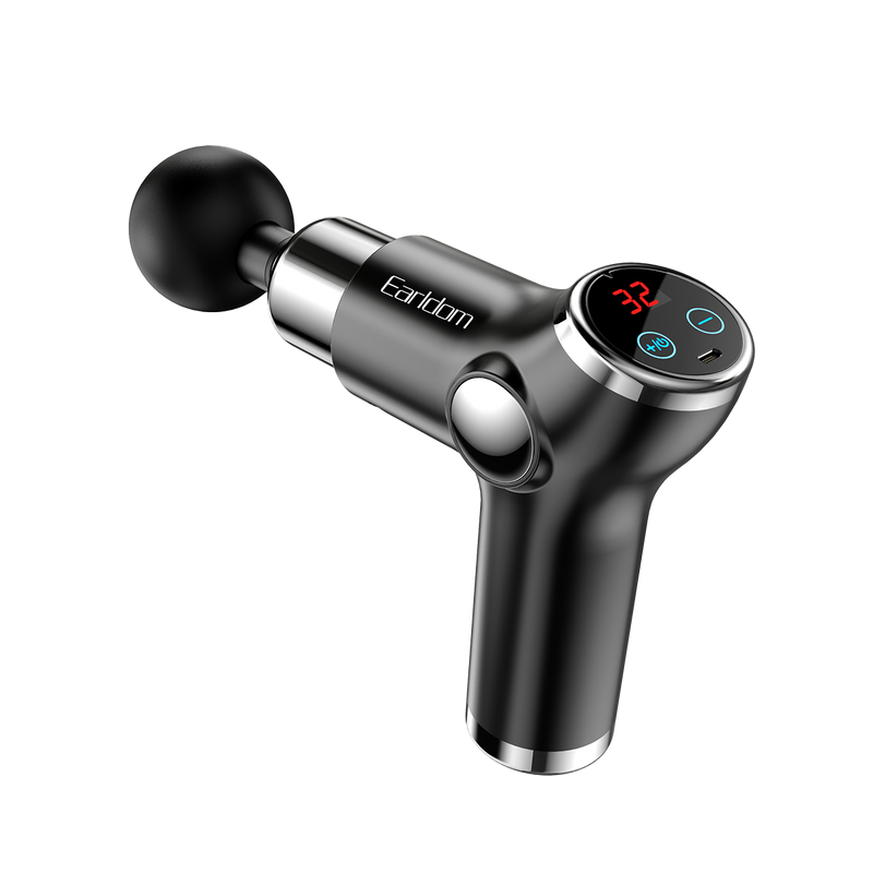 Earldom 20W Deep Tissue Massage Gun – 6 Massage Heads, 5 Speeds, USB + Type-C Dual Charging, 20W High-Torque Motor – EU Plug