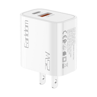 Earldom 25W PD USB-C Charger with USB-A Port (US Plug)