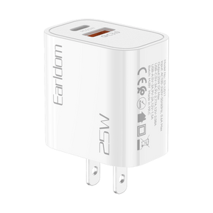 Earldom 25W PD USB-C Charger with USB-A Port (US Plug)