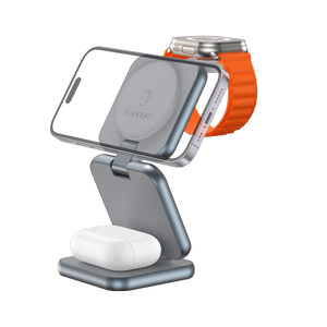 Earldom 3-in-1 Wireless Charging Station – 15W Fast Charge for Phone Watch Earbuds