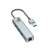 Earldom USB 3.0 Hub with 100Mbps Ethernet – 3 USB-A Ports, Gigabit Network Adapter, Plug & Play for Laptops & Desktops