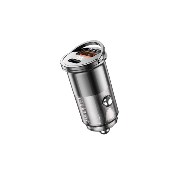 Earldom 30W PD + USB Car Charger – USB-C PD30W & USB-A QC30, Zinc Alloy, 12-24V Input
