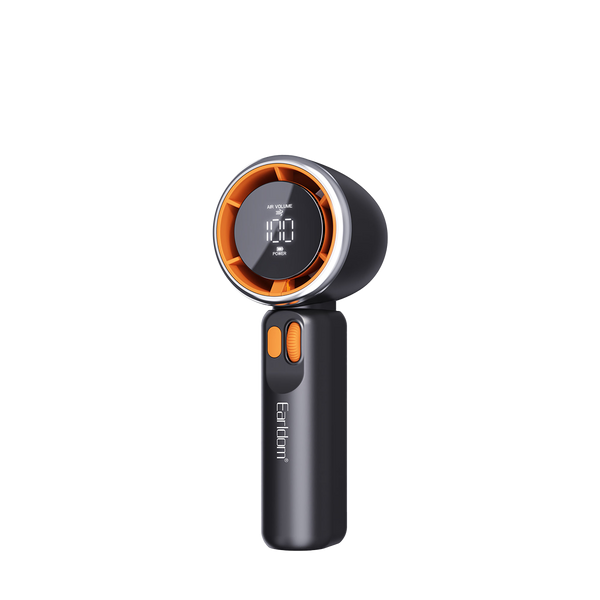 Earldom 3600mAh Handheld Fan – 100 Stepless Speed Settings, 10,700 RPM Brushless Motor, Type-C Charging, Digital Display