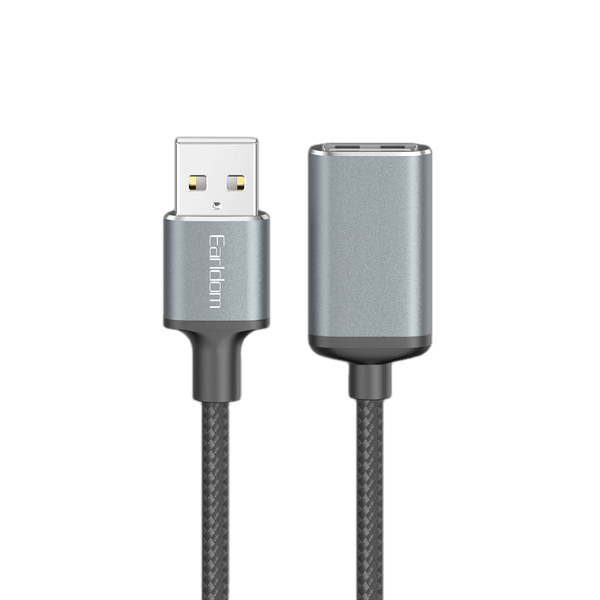 Earldom 3M USB Extension Cable – USB 2.0 A-Male to A-Female, Aluminum Alloy, Extra-Long Cord for Printer, Camera, Keyboard