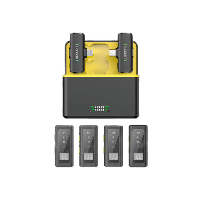 Earldom ET-MC21 mic system: charging case, 2 receivers and 4 mics