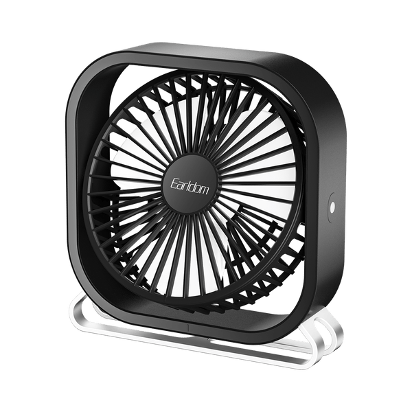 Earldom 4-Speed Portable Desk Fan – 5W USB Powered, Aluminum Base, Quiet Operation for Home & Office