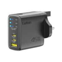 Earldom 45W GaN Charger with Digital Display (UK Plug)