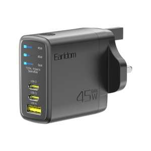 Earldom 45W GaN Charger with Digital Display (UK Plug)