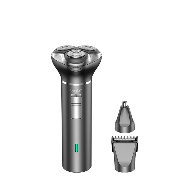 Earldom 5-in-1 Shaver & Hair Clipper – IPX7 Waterproof, 500mAh Battery, USB-C Charging, Interchangeable Heads for Full Grooming